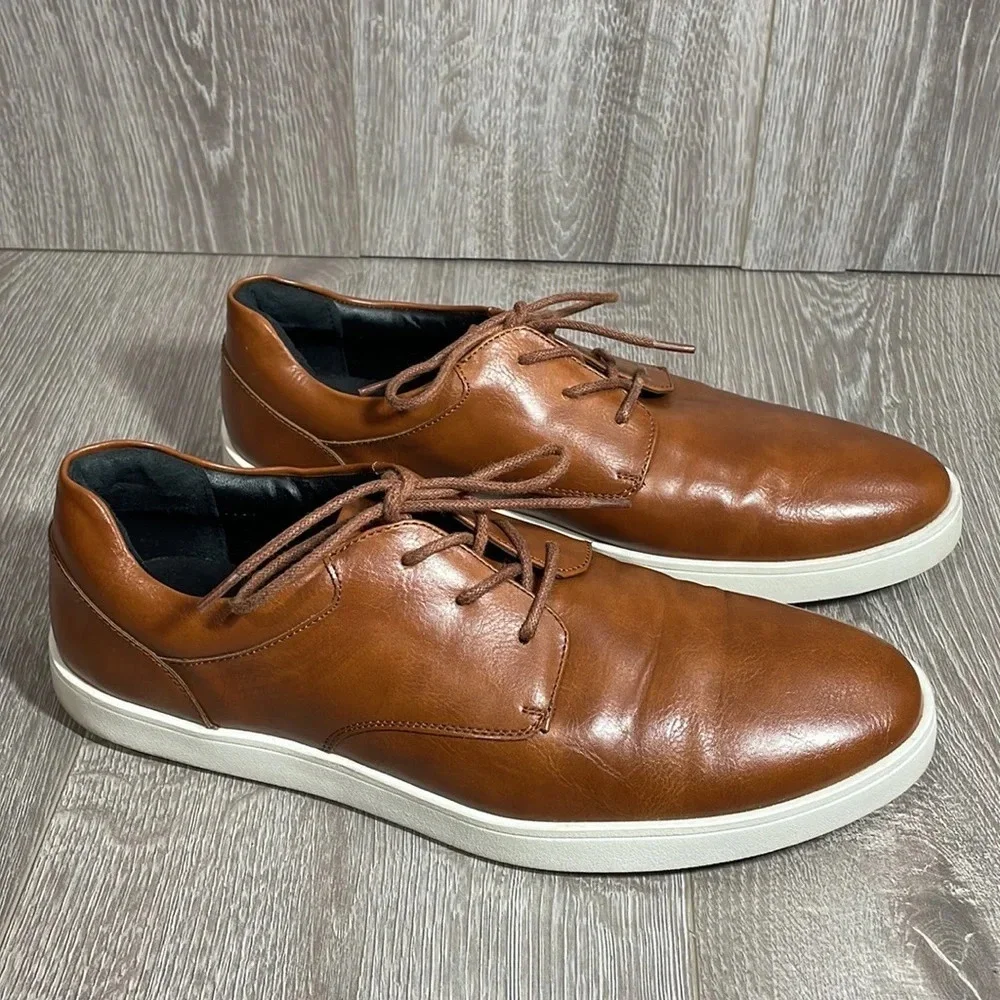 Alfani Casual Lace Up Oxford Sneakers Elston Chocolate Brown 9